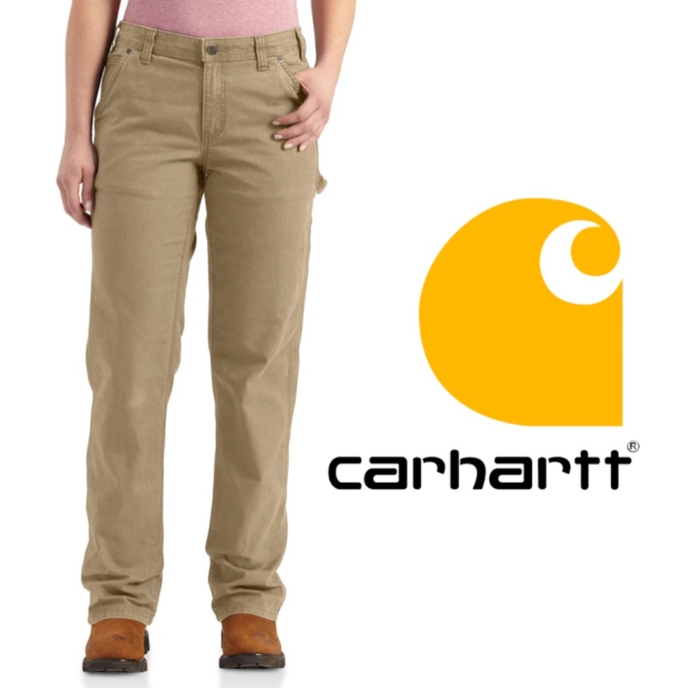 Carhartt Women's Rugged Flex® Loose Fit Canvas Work Pant -Dark Khaki - 2 Regular
